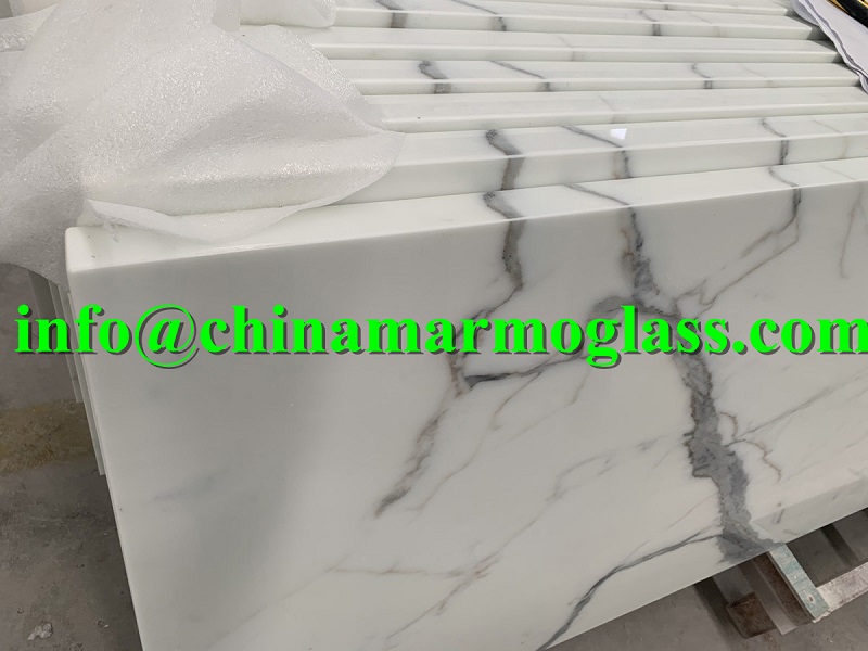 Calacatta White <a href='https://www.chinananoglass.com/nanoglass'>nano glass</a> Stone Kitchen Tops