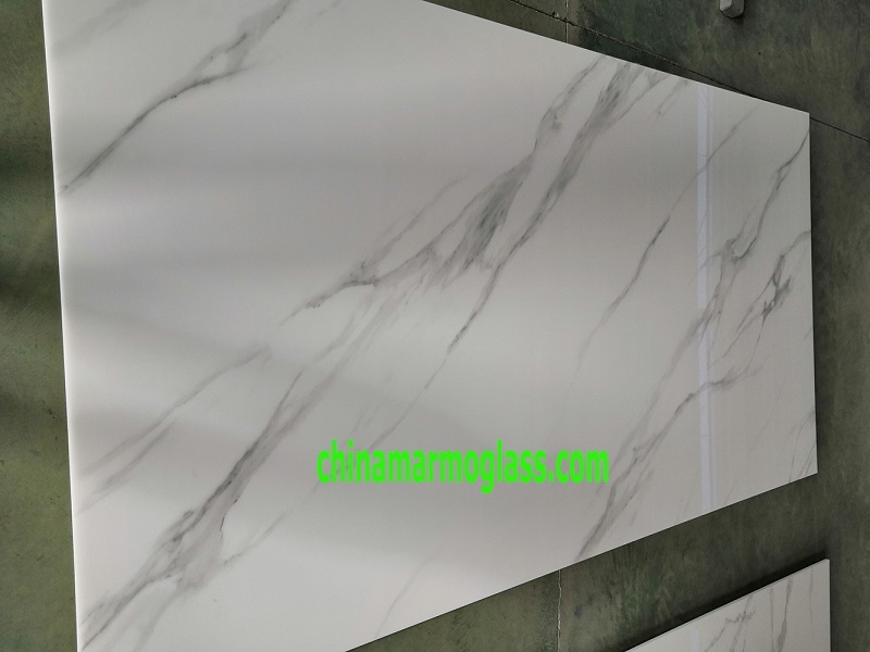 3D Vein Nano Crystallized Glass Stone Artificial Calcutta Marble Slabs