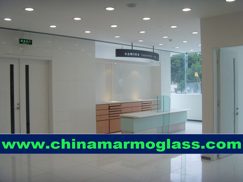 Crystal white Laminated crystallized glass tiles 600x600mm