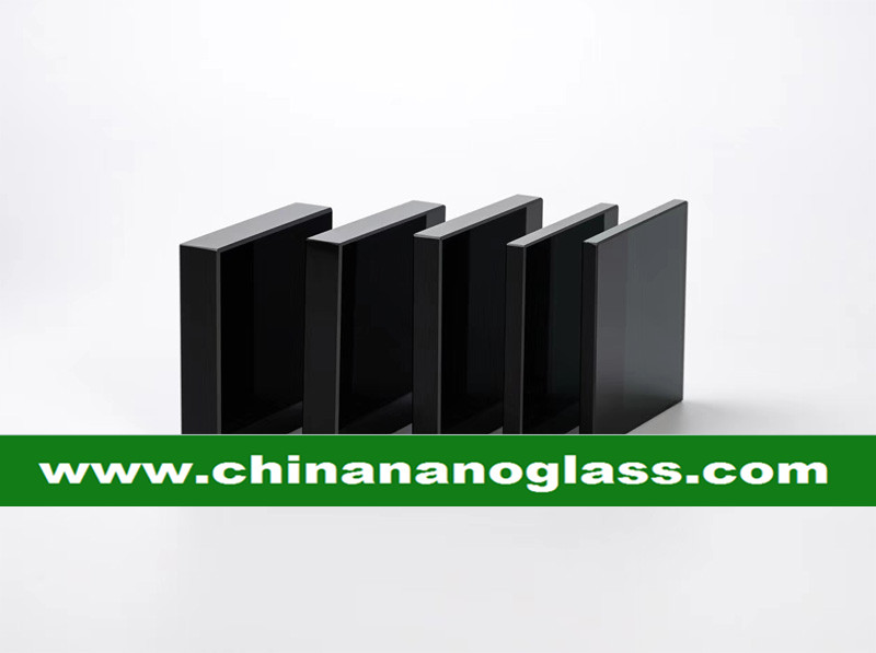 Pure Black Nano Glass Slab and Pure Black Nano Glass Tile