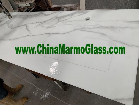 NANO GLASS CALACATTA SLABS FOR COUNTERTOPS