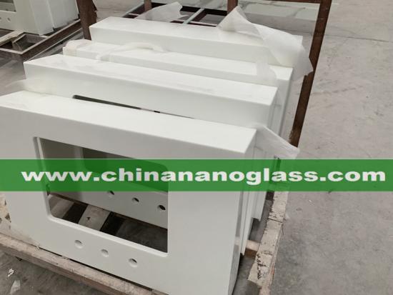 Nano Crystallized White Glass Kitchen Countertops