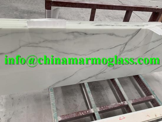 Calacatta White Nano Crystallized Glass Stone Countertop Vanitytop