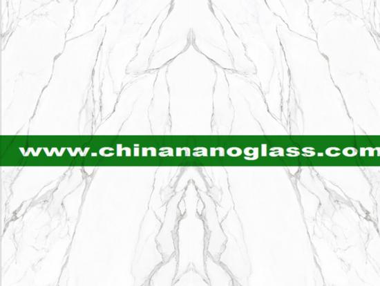 Book Match Nano Calacatta White Glass Stone Slabs