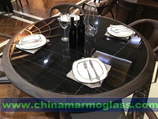 Tunisia Lauren Black Gold Marble Tabletops