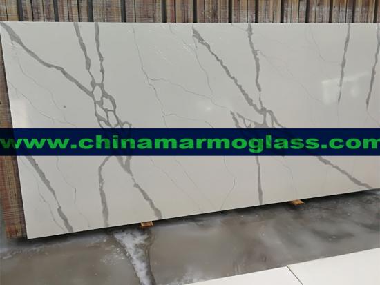 Calcutta White Quartz Stone Slab thickness 20mm