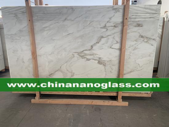 Honed Matt Surface Calacatta Nano Glass Slab Nanoglass Slab