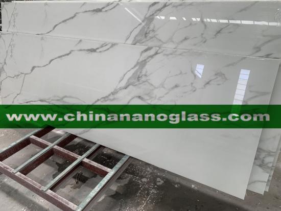 Calacatta Nanoglass Calacatta Slab the 100% recycled glass slabs