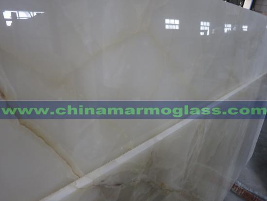 Translucent Polished Snow White Onyx Marble Slabs and Tiles
