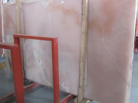 Luxurious Decoration Transparent Pink Onyx Marble Slab