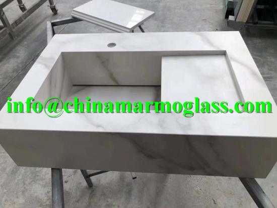 Sintered Stone and Large Format Porcelain Slabs for Washbasin Sink