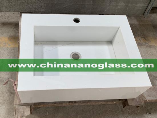 Nano Crystal White Design Nano Glass Wash basin For Hotels and Public Building