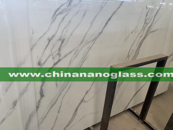 3D calacatta pattern crystallized nano glass stone slabs