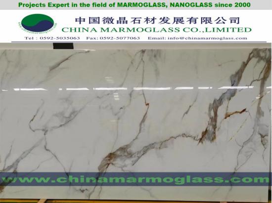 CALACATTA NANOGLASS TR008 FOR SLABS AND COUNTERTOPS