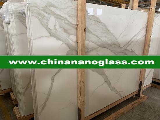 3D Calacatta Marble Effect Crystallized Nano Glass