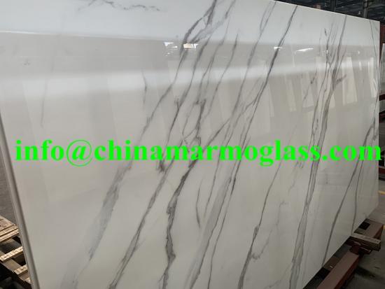 Popular Calacatta White Nanoglass Slab