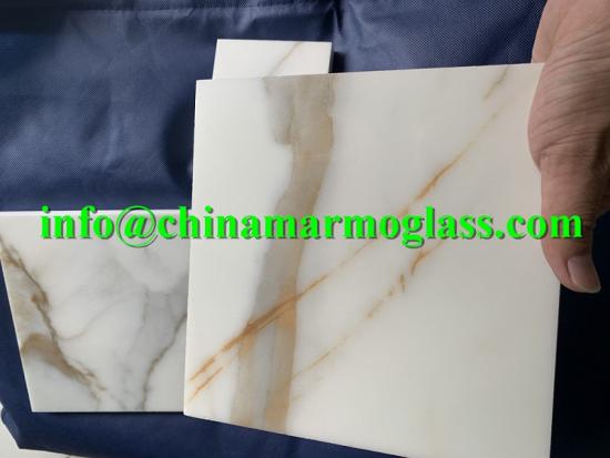 New arrival latest design Nano Glass Calacatta Gold Slab