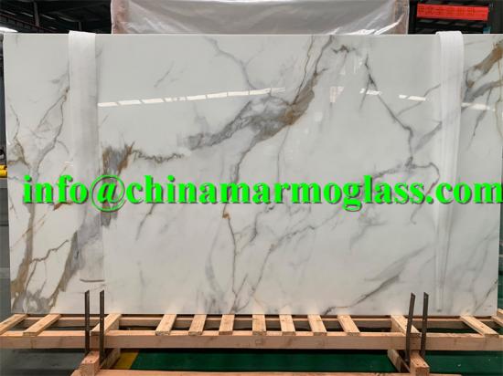 High quality Calacatta Gold Nanoglass Stone Slabs at competitive price