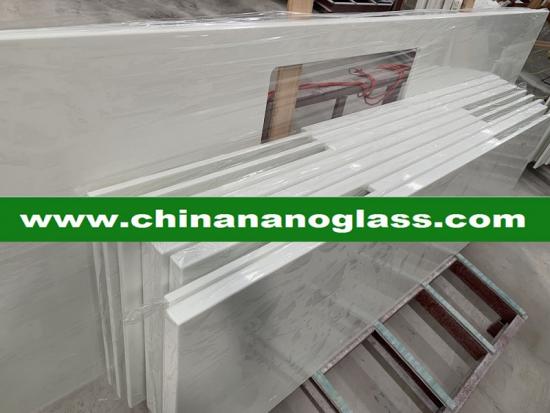 White Nano crystallized glass for countertop