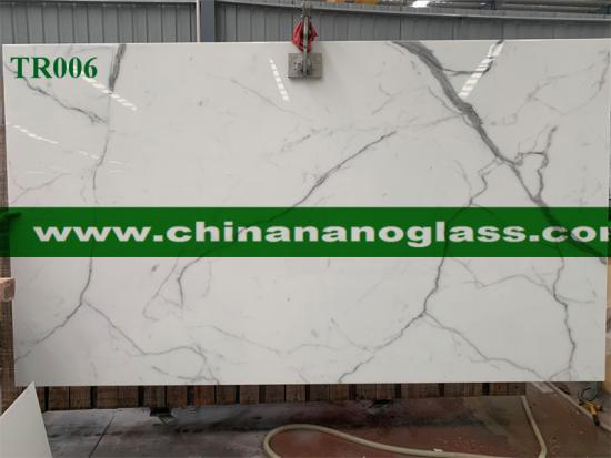 Calacatta Carrara Marble look Nano Glass Slabs