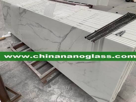 Calacatta White Crystallized Nano Glass Stone Countertops