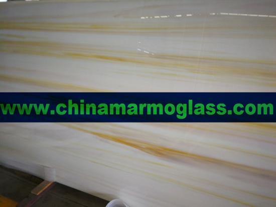 Wood Gold and Wood Yellow color Nano Crystallized Glass Slabs