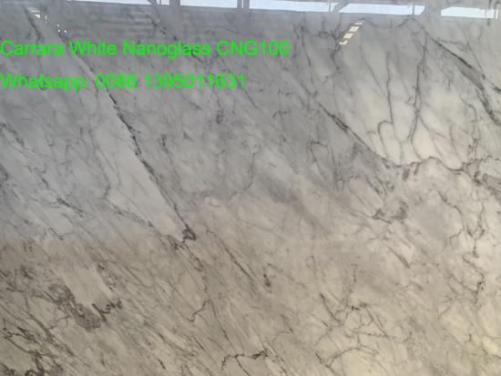 Carrara Nanoglass White Artificia Marble Slabs