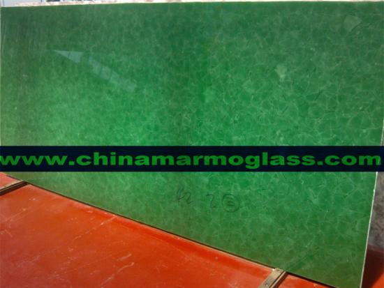 Jade Glass Glass2 Slabs the Recycle Crystallized Panels Slabs Bioglass Translucent Glass with 3D Jade Effect