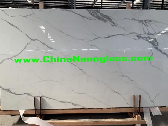 Calacatta Super White Nanoglass Slabs and Tiles