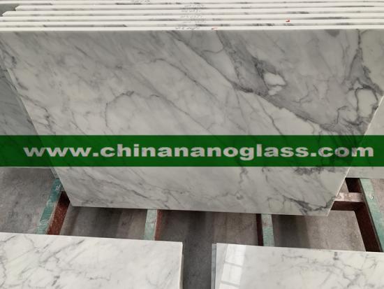 Perfect Carrara Bianco Nanoglass Tiles for kitchen Backsplash or bathroom floors and wall tile