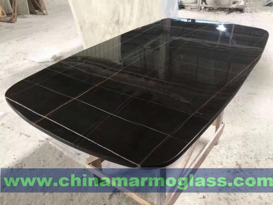 Find Out Your Desired Lauren Black Gold Marble Table tops from Tianrun Stoneglass