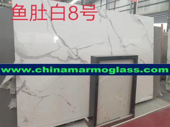 Best price well polished manmade artificial white marble tile Artificial Calacatta White Marble Tile