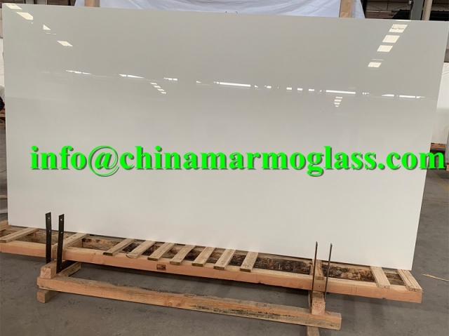 Nano White Glass Marble Slabs 300x160x2cm