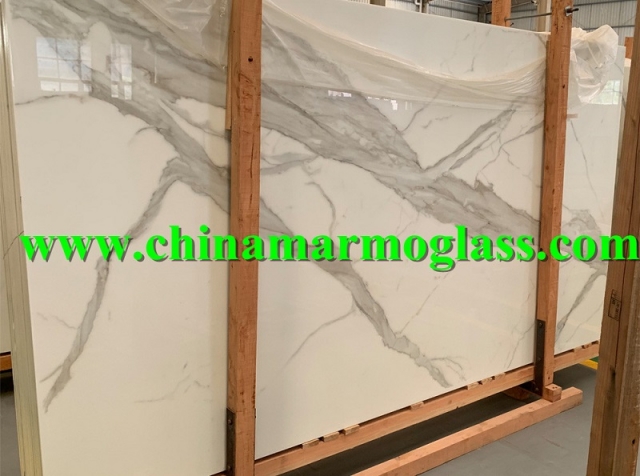 Nano Glass Calacatta Slab 20191221