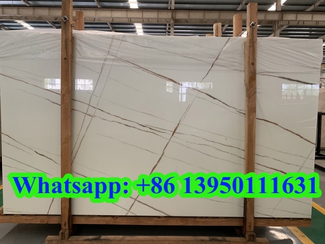 Nature marble look nano glass slab