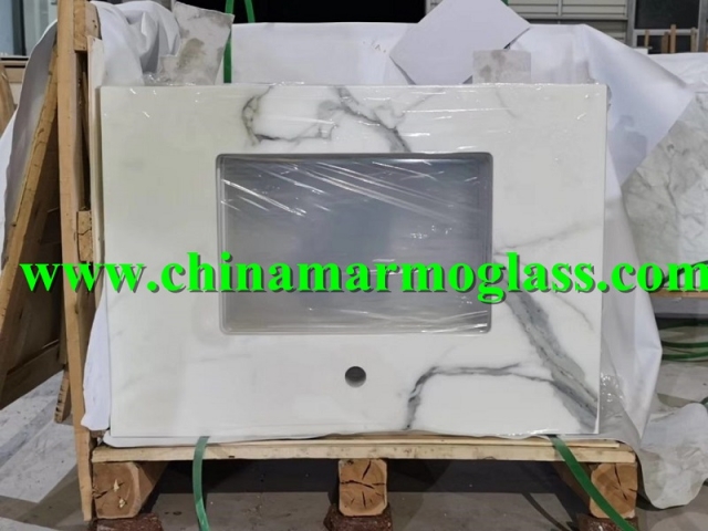 Low Price CALACATTA Nanoglass Countertops Manufacturers