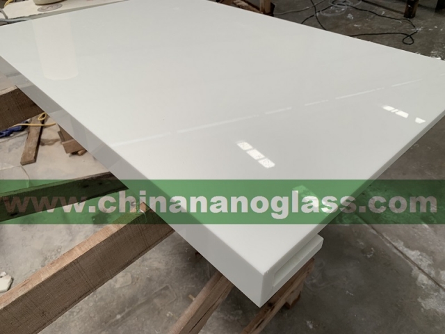 Nano White Crystallized Glass Stone Slab for countertops