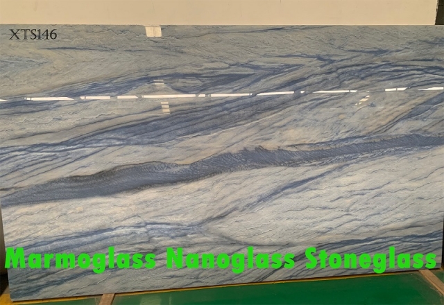 Nano Calacatta XTS146 glass marble look slabs