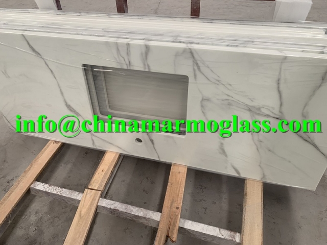 Beautiful Calacatta Artifical Marble Countertops