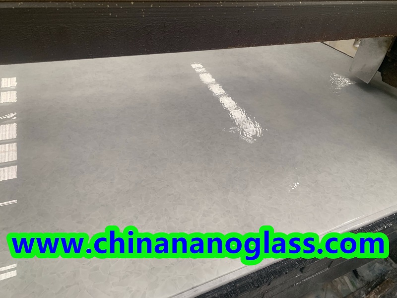 Ash White Glass Slabs