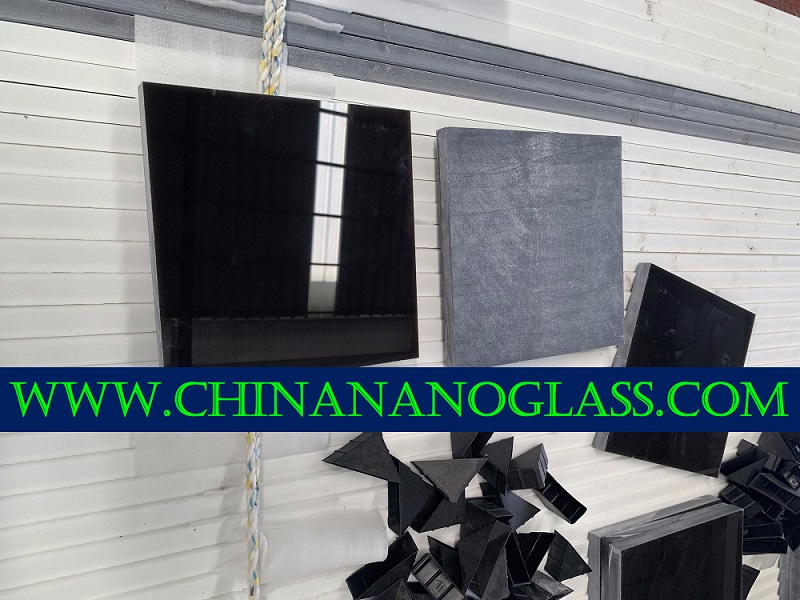 Black <a href='https://www.chinananoglass.com/nanoglass'>nano glass</a> Crystallized Stone Slab factory price on sale