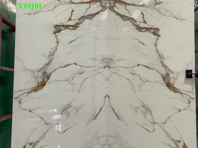 Calacatta Gold Nano Crystallized Glass Bookmatch Slab