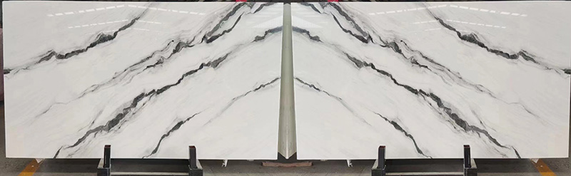 nanoglass panda white marble slab 