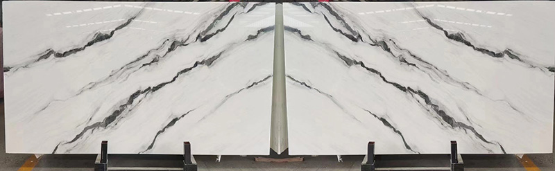 nanoglass panda white marble slab 